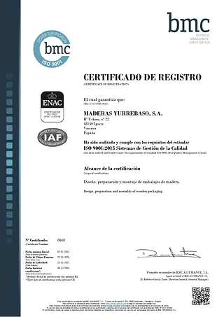 Maderas Yurrebaso certificado 1